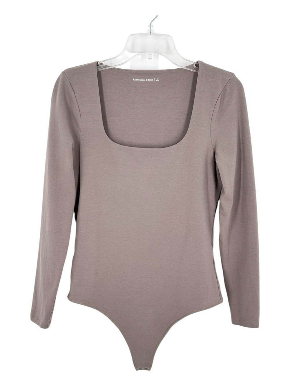Abercrombie & Fitch Taupe Soft Matte Seamless Long Sleeve Bodysuit Large